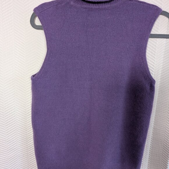 Vintage Jessica Purple Angora Sleeveless Sweater Beaded Sequins Soft Glam Large - Picture 11 of 13
